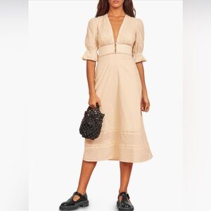 Reformation Fran Lace Paneled Midi Dress size 12